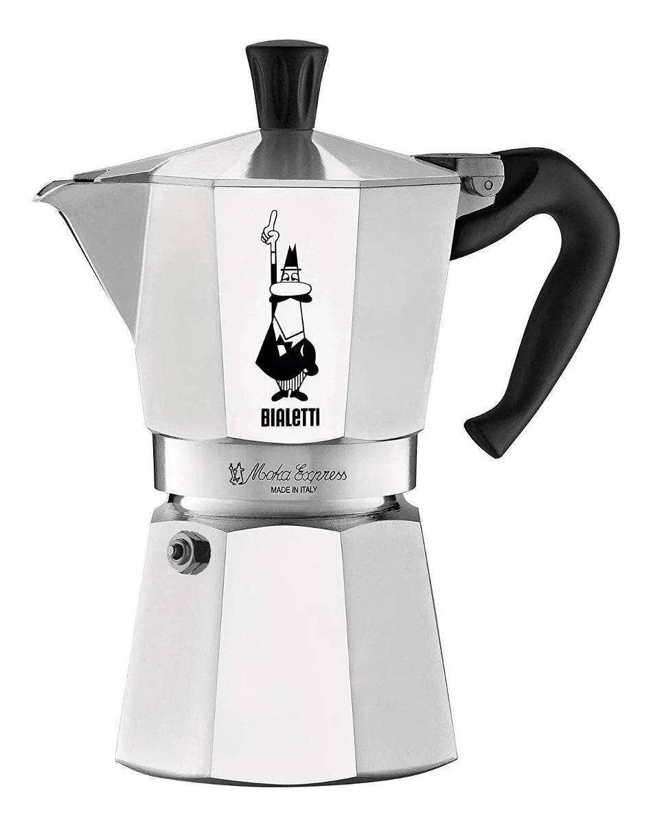 Cafetera portátil Bialetti Moka Express 6 Tazas manual italiana